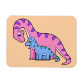 Illustratie van een moeder en kind Brachiosaurus. Magneet (Horizontaal)