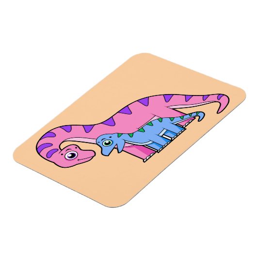 Illustratie van een moeder en kind Brachiosaurus. Magneet (Linkerzijde)