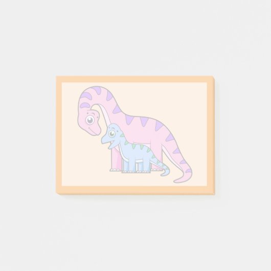 Illustratie van een moeder en kind Brachiosaurus. Post-it® Notes (Voorkant)