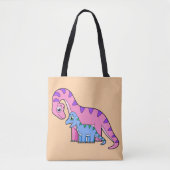 Illustratie van een moeder en kind Brachiosaurus. Tote Bag (Voorkant)