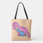 Illustratie van een moeder en kind Brachiosaurus. Tote Bag (Achterkant)