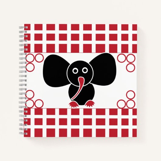 Illustratie van een Mooie Baby Olifant Notitieboek (Voorkant)