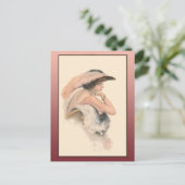  illustratie van een mooie vrouw briefkaart (Staand voorkant)