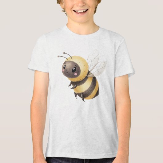 Illustratie van een moppige hommel Tri-Blend shirt (Voorkant)