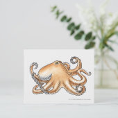 Illustratie van een octopus briefkaart (Staand voorkant)