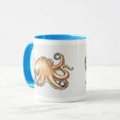 Illustratie van een octopus mok (Voorkant links)