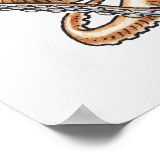 Illustratie van een octopus poster (Hoek)