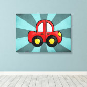 Illustratie van een Oldtimer – Klassieke Auto Kuns Canvas Afdruk (Insitu (Houten vloer))