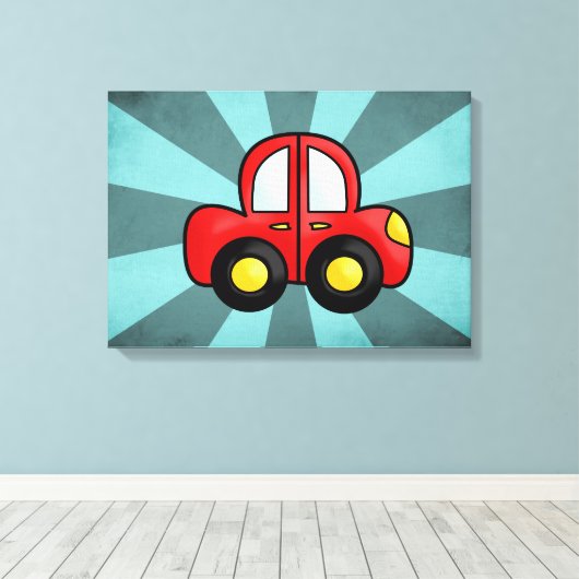 Illustratie van een Oldtimer – Klassieke Auto Kuns Canvas Afdruk (Insitu (Houten vloer))