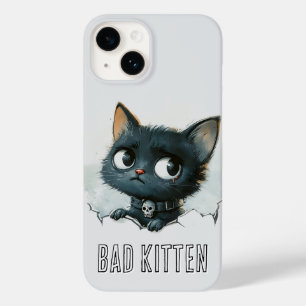Illustratie van een ondeugende kat - tekst "Slecht Case-Mate iPhone 14 Hoesje