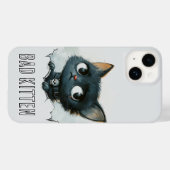 Illustratie van een ondeugende kat - tekst "Slecht Case-Mate iPhone Case (Achterkant (horizontaal))