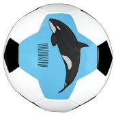 Illustratie van een orka stripfiguur voetbal (Gedraaid)