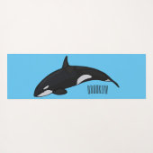 Illustratie van een orka stripfiguur yogamat (Achterkant (horizontaal))