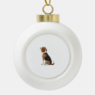 Illustratie van een oude Beagle-hond van achteren Keramische Bal Ornament