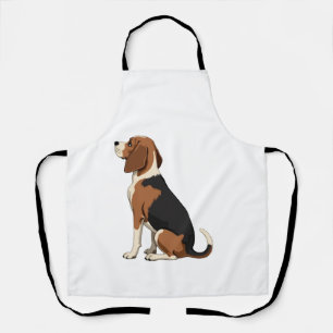 Illustratie van een oude Beagle-hond van achteren  Schort