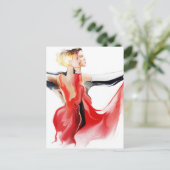 Illustratie van een paar dansende tango briefkaart (Staand voorkant)
