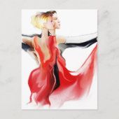 Illustratie van een paar dansende tango briefkaart (Voorkant)