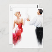 Illustratie van een paar dansende tango briefkaart (Voorkant / Achterkant)
