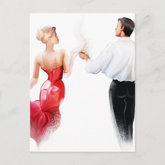 Illustratie van een paar dansende tango briefkaart (Voorkant)