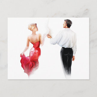 Illustratie van een paar dansende tango briefkaart