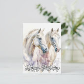 Illustratie van een paar prachtige paarden briefkaart (Staand voorkant)
