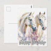 Illustratie van een paar prachtige paarden briefkaart (Voorkant / Achterkant)