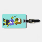 Illustratie van een Pachycephalosaurus leraar. Bagagelabel (Voorkant horizontaal)