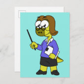 Illustratie van een Pachycephalosaurus leraar. Briefkaart (Voorkant / Achterkant)