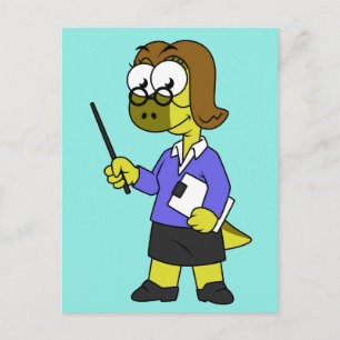 Illustratie van een Pachycephalosaurus leraar. Briefkaart