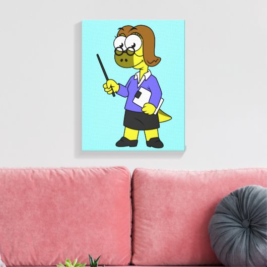 Illustratie van een Pachycephalosaurus leraar. Canvas Afdruk (Insitu (Woonkamer))