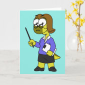 Illustratie van een Pachycephalosaurus leraar. Kaart (Gele Bloem)