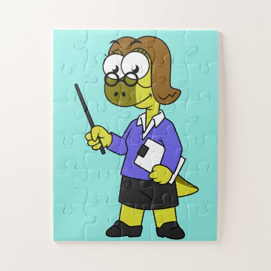 Illustratie van een Pachycephalosaurus leraar. Legpuzzel (Verticaal)