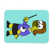 Illustratie van een Pachycephalosaurus leraar. Magneet (Horizontaal)