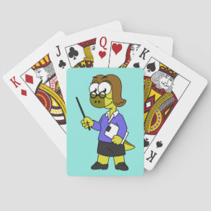 Illustratie van een Pachycephalosaurus leraar. Pokerkaarten