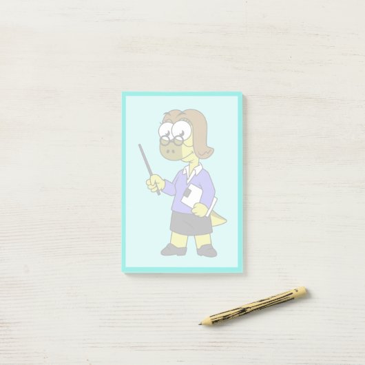 Illustratie van een Pachycephalosaurus leraar. Post-it® Notes (Op bureau)