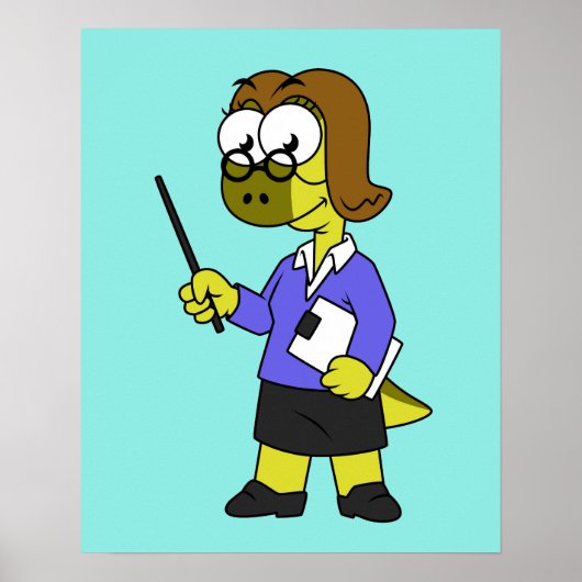 Illustratie van een Pachycephalosaurus leraar. Poster (Voorkant)