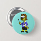 Illustratie van een Pachycephalosaurus leraar. Ronde Button 5,7 Cm (Voorkant /achterkant)