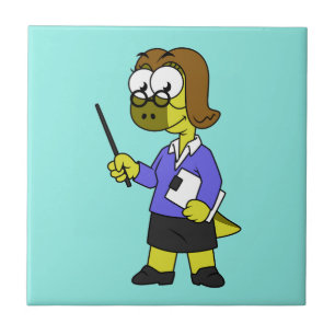 Illustratie van een Pachycephalosaurus leraar. Tegeltje