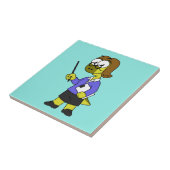 Illustratie van een Pachycephalosaurus leraar. Tegeltje (Zijkant)