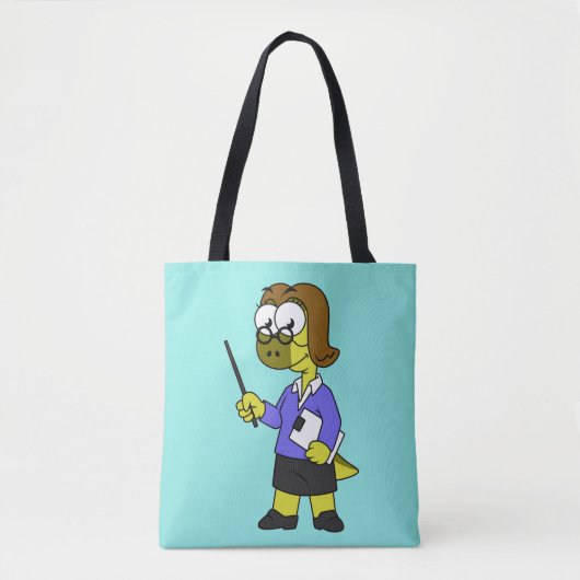 Illustratie van een Pachycephalosaurus leraar. Tote Bag (Voorkant)