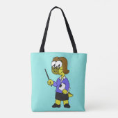 Illustratie van een Pachycephalosaurus leraar. Tote Bag (Achterkant)