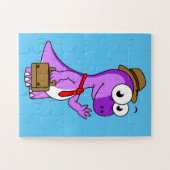 Illustratie van een Pachycephalosaurus zakenman. Legpuzzel (Horizontaal)