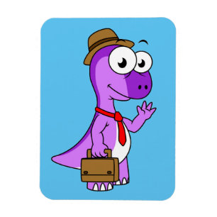 Illustratie van een Pachycephalosaurus zakenman. Magneet
