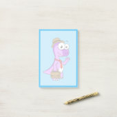 Illustratie van een Pachycephalosaurus zakenman. Post-it® Notes (Op bureau)