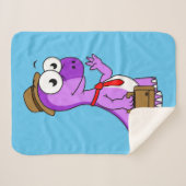 Illustratie van een Pachycephalosaurus zakenman. Sherpa Deken (Voorkant (horizontaal))