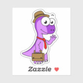 Illustratie van een Pachycephalosaurus zakenman. Sticker (Vel)