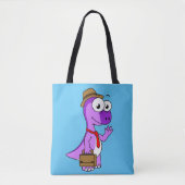 Illustratie van een Pachycephalosaurus zakenman. Tote Bag (Voorkant)