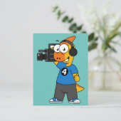 Illustratie van een parasaurolophus camera operato briefkaart (Staand voorkant)