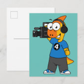 Illustratie van een parasaurolophus camera operato briefkaart (Voorkant / Achterkant)