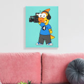 Illustratie van een parasaurolophus camera operato canvas afdruk (Insitu (Woonkamer))